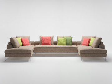BACCARAT - Sectional fabric sofa with chaise longue by Siwa Soft Style - view 2